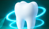 Healthy tooth with glowing rings