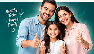Happy family with healthy smiles